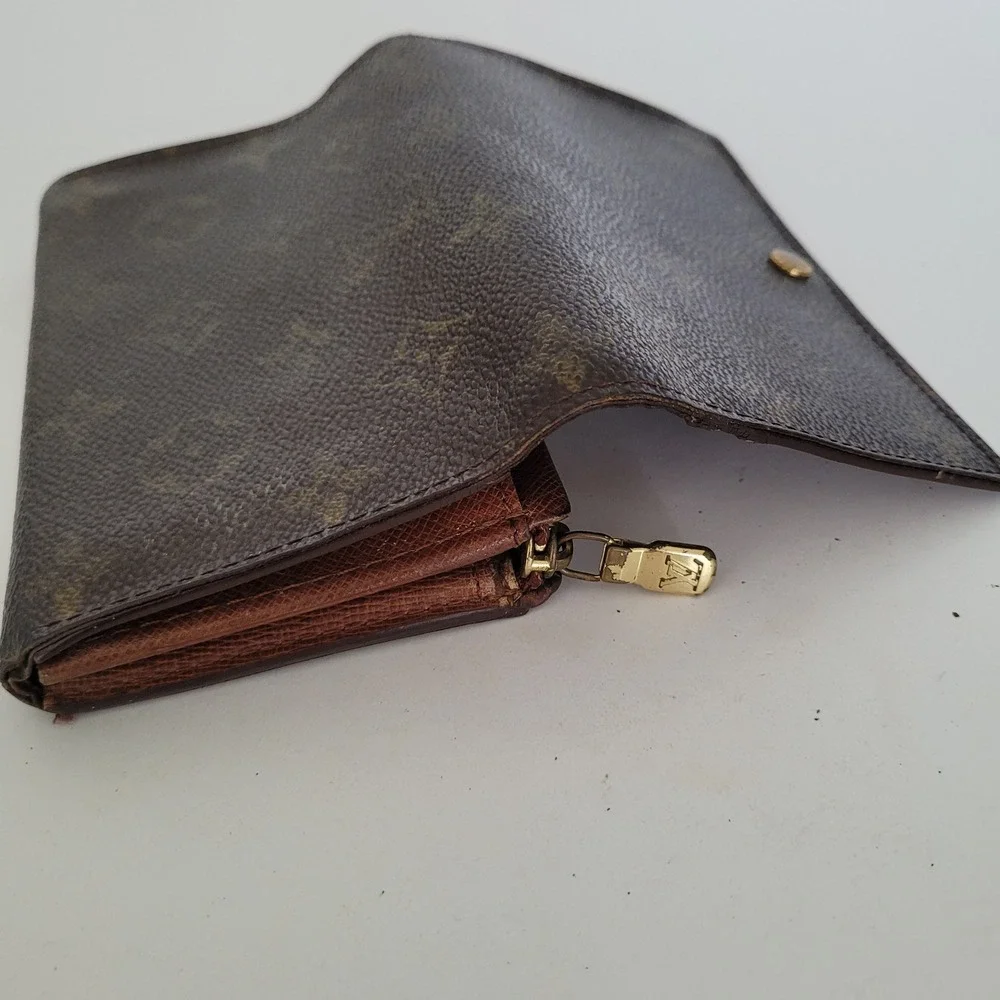 Louis Vuitton Monogram Canvas Bifold Wallet Brown Leather CA0928 Made in Spain
